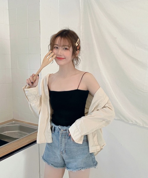 Auntie Rosa（アンティローザ）の「シンプルキャミソール（キャミソール・レディース・ホワイト/ブラック/レッド・FREE）」の8枚目の写真