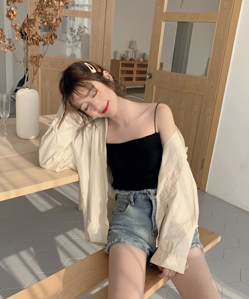 Auntie Rosa（アンティローザ）の「シンプルキャミソール（キャミソール・レディース・ホワイト/ブラック/レッド・FREE）」の9枚目の写真