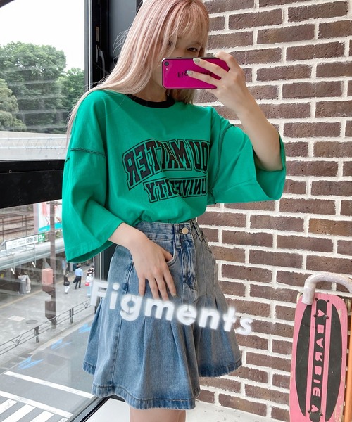 Figments（フィグメンツ）の「タックプリーツデニムスカート（デニムスカート・レディース・ライトブルー・MEDIUM/SMALL）」の2枚目の写真