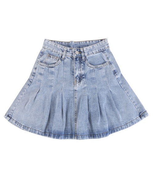 Figments（フィグメンツ）の「タックプリーツデニムスカート（デニムスカート・レディース・ライトブルー・MEDIUM/SMALL）」の3枚目の写真