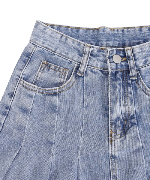 Figments（フィグメンツ）の「タックプリーツデニムスカート（デニムスカート・レディース・ライトブルー・MEDIUM/SMALL）」の6枚目の写真