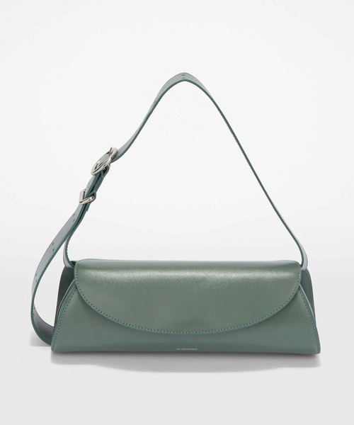 Jil Sander ロゴ ショルダーバッグ グリーン JIL SANDER(ジルサンダー) LID CROSSBODYエンボスロゴショルダー