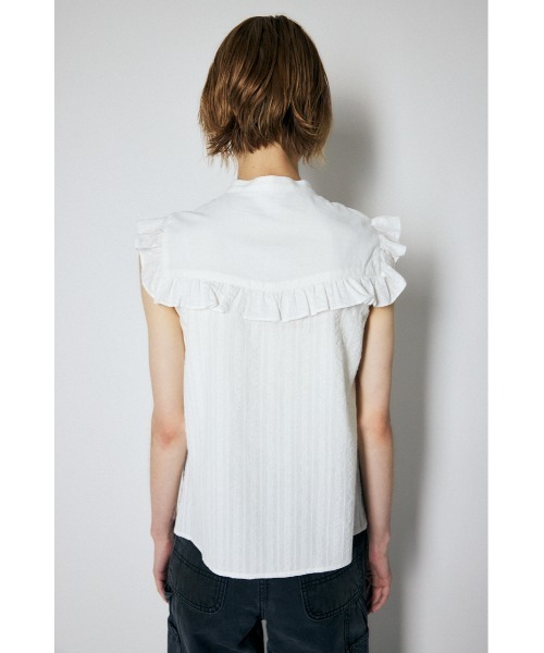 MOUSSY（マウジー）の「PIN TUCK RUFFLE ブラウス（シャツ/ブラウス・レディース・ホワイト/ブラック/ネイビー・FREE）」の8枚目の写真