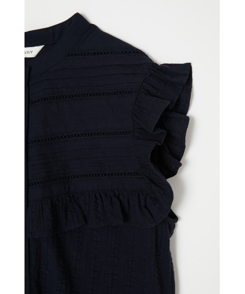 MOUSSY（マウジー）の「PIN TUCK RUFFLE ブラウス（シャツ/ブラウス・レディース・ホワイト/ブラック/ネイビー・FREE）」の10枚目の写真