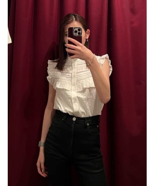 MOUSSY（マウジー）の「PIN TUCK RUFFLE ブラウス（シャツ/ブラウス・レディース・ホワイト/ブラック/ネイビー・FREE）」の18枚目の写真