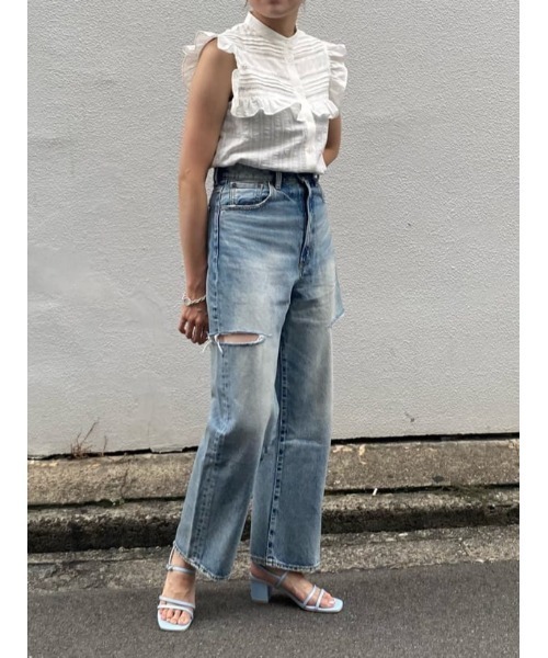 MOUSSY（マウジー）の「PIN TUCK RUFFLE ブラウス（シャツ/ブラウス・レディース・ホワイト/ブラック/ネイビー・FREE）」の17枚目の写真