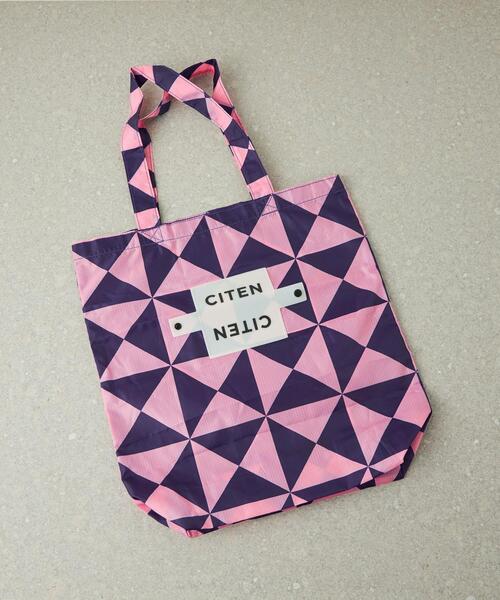 CITEN(シテン)の「<CITEN>CITEN クルクルパッチン ジオメトリック トートバッグ(トートバッグ・レディース・ライトブルー/ピンク/ブラック/ケリー・FREE)」の1枚目の写真