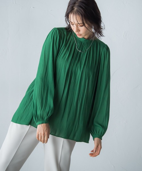 LAUTREAMONT(ロートレアモン)の「【WEB別注】割繊ブラウス≪洗濯機で洗える≫(シャツ/ブラウス・レディース・ネイビー/オフホワイト/オレンジ/グリーン・9号)」の19枚目の写真