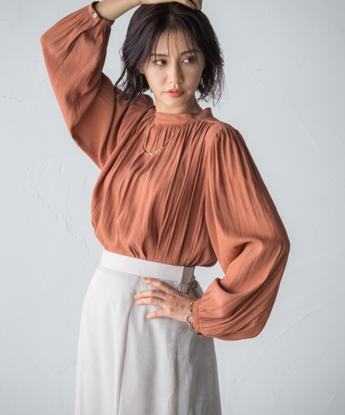 LAUTREAMONT(ロートレアモン)の「【WEB別注】割繊ブラウス≪洗濯機で洗える≫(シャツ/ブラウス・レディース・ネイビー/オフホワイト/オレンジ/グリーン・9号)」の16枚目の写真