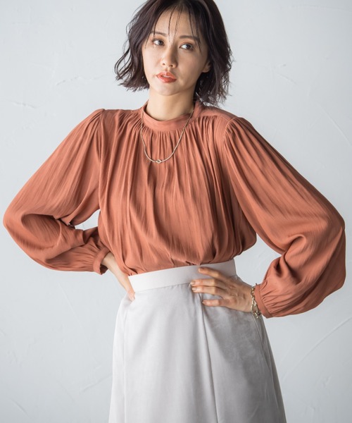 LAUTREAMONT(ロートレアモン)の「【WEB別注】割繊ブラウス≪洗濯機で洗える≫(シャツ/ブラウス・レディース・ネイビー/オフホワイト/オレンジ/グリーン・9号)」の17枚目の写真