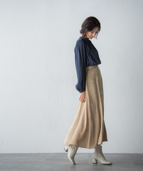 LAUTREAMONT(ロートレアモン)の「【WEB別注】割繊ブラウス≪洗濯機で洗える≫(シャツ/ブラウス・レディース・ネイビー/オフホワイト/オレンジ/グリーン・9号)」の6枚目の写真