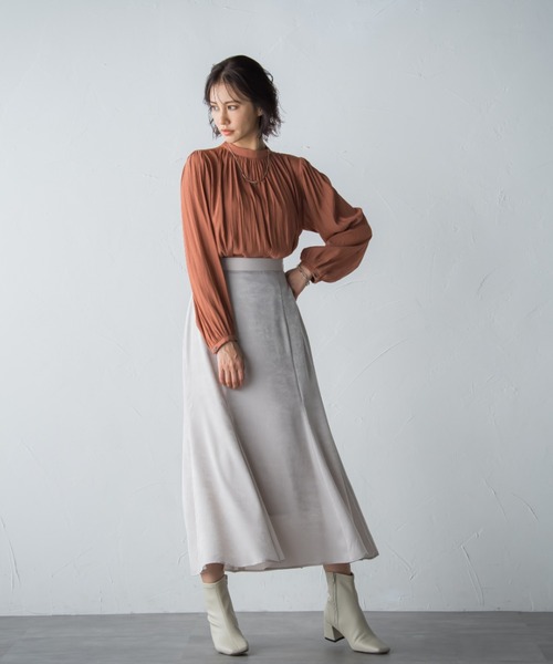 LAUTREAMONT(ロートレアモン)の「【WEB別注】割繊ブラウス≪洗濯機で洗える≫(シャツ/ブラウス・レディース・ネイビー/オフホワイト/オレンジ/グリーン・9号)」の11枚目の写真