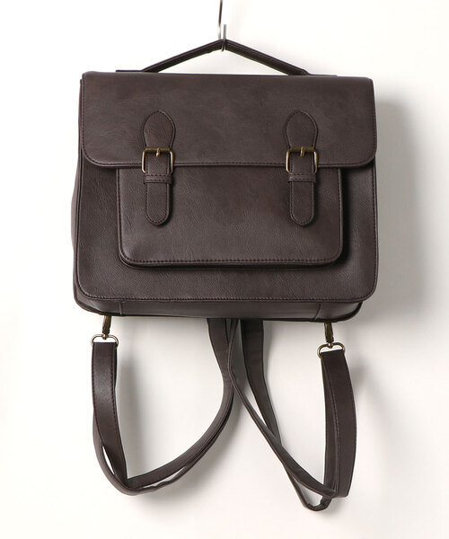 ehka sopo（エヘカソポ）の「3WAYサッチェルバッグ（ショルダーバッグ・レディース・ブラウン/オフホワイト/グリーン/キャメル・ﾌﾘ-）」の15枚目の写真