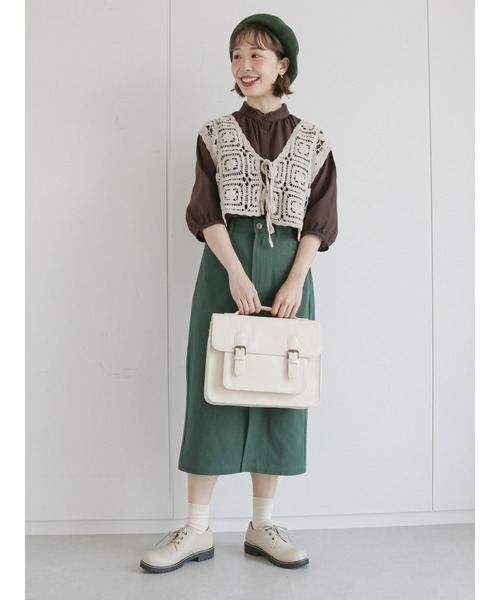 ehka sopo（エヘカソポ）の「3WAYサッチェルバッグ（ショルダーバッグ・レディース・ブラウン/オフホワイト/グリーン/キャメル・ﾌﾘ-）」の13枚目の写真