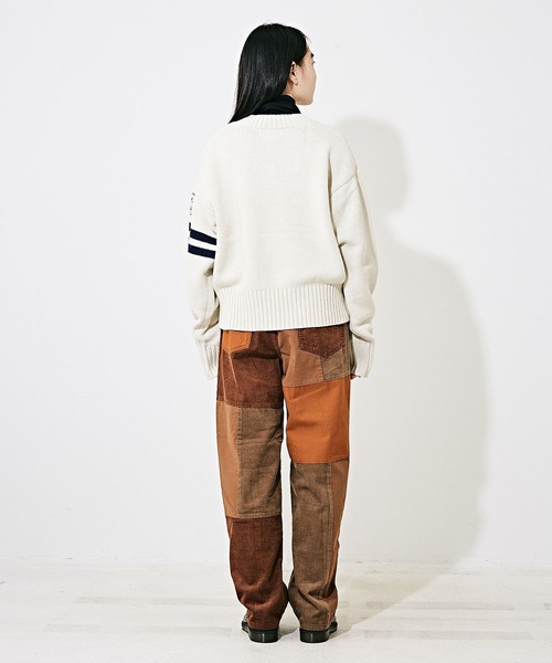 TOBILA（トビラ）の「ミックスコーデュロイパッチワークストレートパンツ（その他パンツ・レディース・ブラウン/ネイビー/カーキ・L/M）」の17枚目の写真