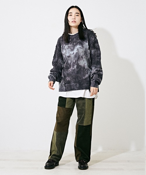 TOBILA（トビラ）の「ミックスコーデュロイパッチワークストレートパンツ（その他パンツ・レディース・ブラウン/ネイビー/カーキ・L/M）」の18枚目の写真