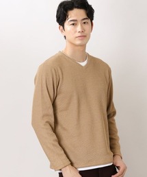 m.f.editorial（エムエフエディトリアル）の「エムエフエディトリアルメンズ/m.f.editorial:MEN フェイクレイヤード Vネック長袖ニットソー（Tシャツ/カットソー・メンズ）」