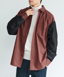 メンズツイル配色オーバーシャツ