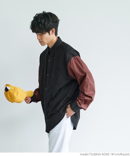 coca(coca)(コカ)の「メンズツイル配色オーバーシャツ(シャツ/ブラウス・メンズ・オレンジ/ブラック・M/L)」の3枚目の写真