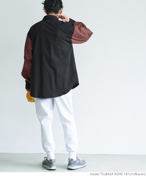 coca(coca)(コカ)の「メンズツイル配色オーバーシャツ(シャツ/ブラウス・メンズ・オレンジ/ブラック・M/L)」の5枚目の写真