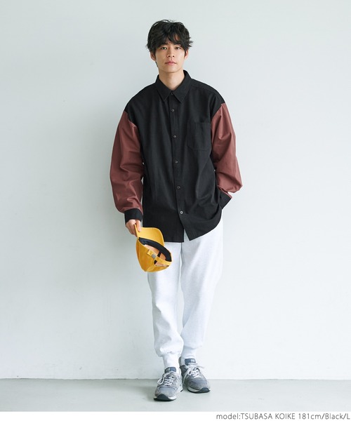 coca(coca)(コカ)の「メンズツイル配色オーバーシャツ(シャツ/ブラウス・メンズ・オレンジ/ブラック・M/L)」の6枚目の写真
