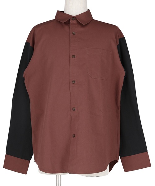 coca(coca)(コカ)の「メンズツイル配色オーバーシャツ(シャツ/ブラウス・メンズ・オレンジ/ブラック・M/L)」の11枚目の写真