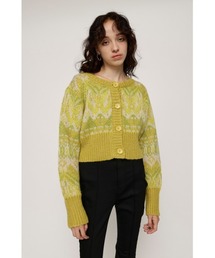 FAIR ISLE MOHAIR MG CROP CD フェアアイル モヘア ミドルゲージ クロップ カーディガン