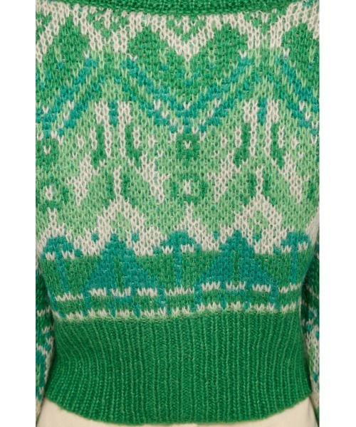 SLY(スライ)の「FAIR ISLE MOHAIR MG CROP CD フェアアイル モヘア ミドルゲージ クロップ カーディガン(カーディガン/ボレロ・レディース・イエロー系その他/グリーン系その他2・FREE)」の9枚目の写真