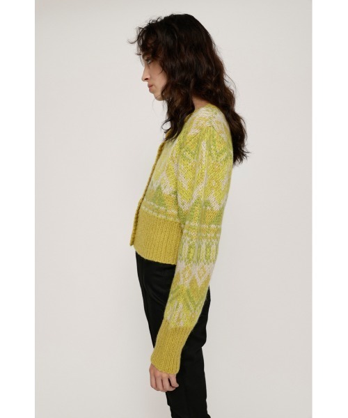 SLY(スライ)の「FAIR ISLE MOHAIR MG CROP CD フェアアイル モヘア ミドルゲージ クロップ カーディガン(カーディガン/ボレロ・レディース・イエロー系その他/グリーン系その他2・FREE)」の14枚目の写真