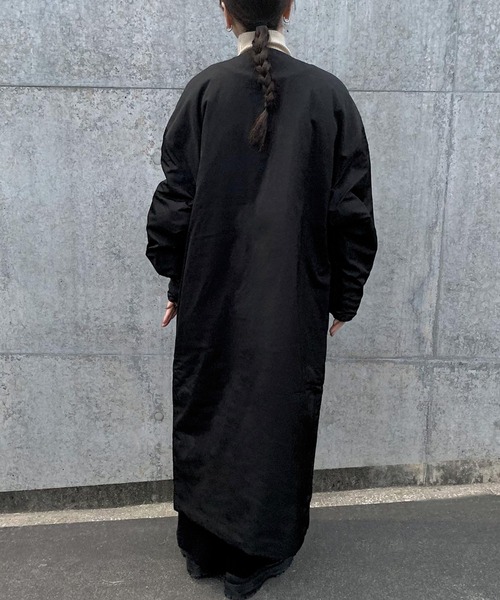 select MOCA by son（セレクトモカバイソン）の「ノーカラーロング中綿アウター（ノーカラーコート・レディース・アイボリー/ブラック/ベージュ・FREE）」の16枚目の写真