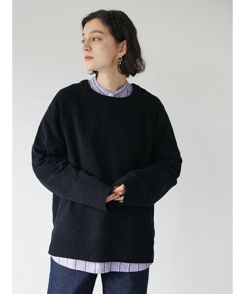 CRAFT STANDARD BOUTIQUE（クラフトスタンダードブティック）の「クルーネックモールニット　◆（ニット/セーター・メンズ・モカ/ブラック/ブルー/アイボリー・M/L/LL）」の6枚目の写真