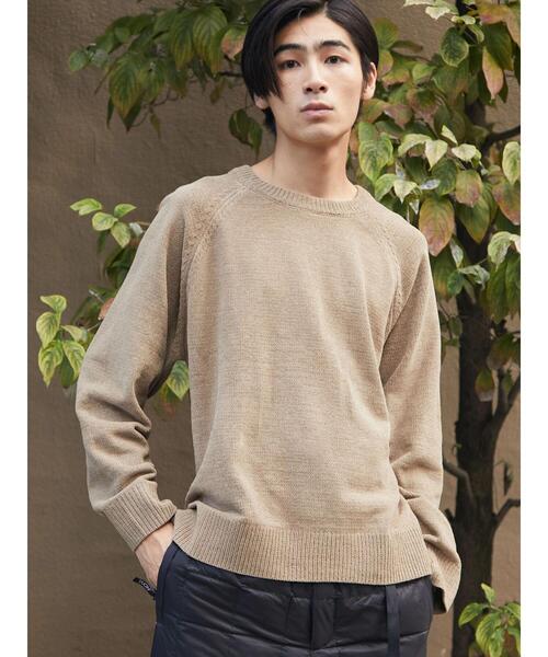 CRAFT STANDARD BOUTIQUE（クラフトスタンダードブティック）の「クルーネックモールニット　◆（ニット/セーター・メンズ・モカ/ブラック/ブルー/アイボリー・M/L/LL）」の7枚目の写真