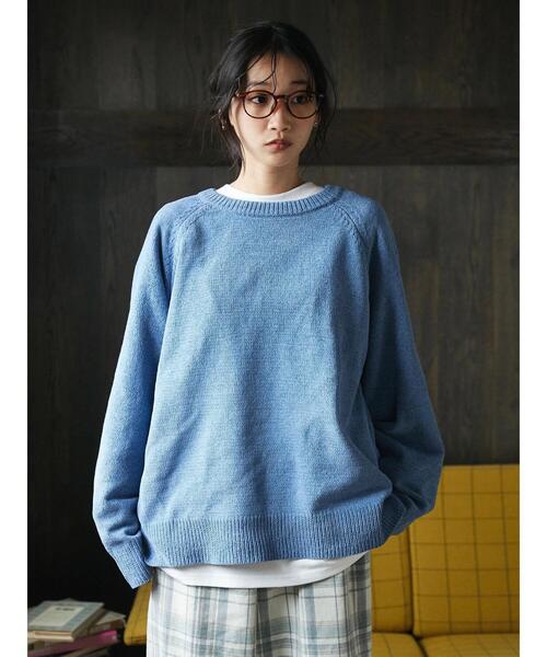 CRAFT STANDARD BOUTIQUE（クラフトスタンダードブティック）の「クルーネックモールニット　◆（ニット/セーター・メンズ・モカ/ブラック/ブルー/アイボリー・M/L/LL）」の9枚目の写真