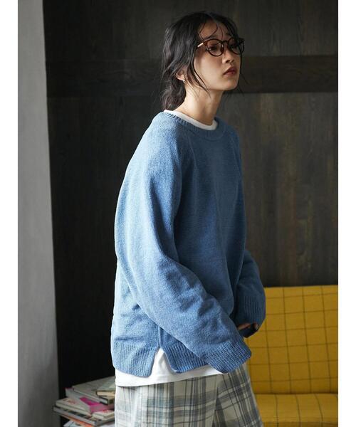 CRAFT STANDARD BOUTIQUE（クラフトスタンダードブティック）の「クルーネックモールニット　◆（ニット/セーター・メンズ・モカ/ブラック/ブルー/アイボリー・M/L/LL）」の10枚目の写真