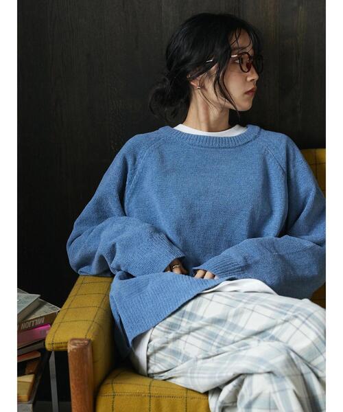 CRAFT STANDARD BOUTIQUE（クラフトスタンダードブティック）の「クルーネックモールニット　◆（ニット/セーター・メンズ・モカ/ブラック/ブルー/アイボリー・M/L/LL）」の12枚目の写真