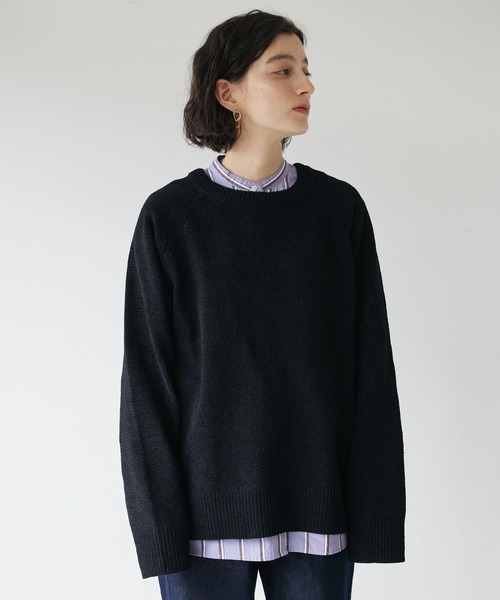 CRAFT STANDARD BOUTIQUE（クラフトスタンダードブティック）の「クルーネックモールニット　◆（ニット/セーター・メンズ・モカ/ブラック/ブルー/アイボリー・M/L/LL）」の2枚目の写真