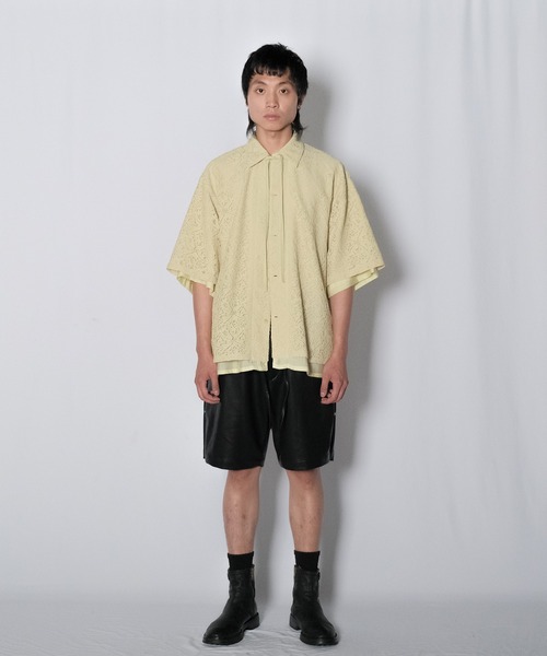 Wizzard（ウィザード）の「Wizzard ウィザード / LACE  SHIRTリラクシングフラワーレースシャツ / W23SS-SH050（シャツ/ブラウス・メンズ・ブラック/ホワイト/イエロー・3/1/2）」の7枚目の写真