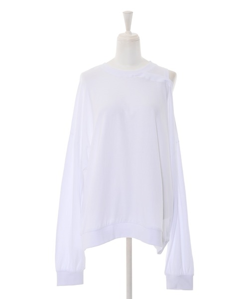 Narcissus（ナルシス）の「【Narcissus】ワンショルダートップス（スウェット・レディース・ホワイト/ブラック・FREE）」の8枚目の写真