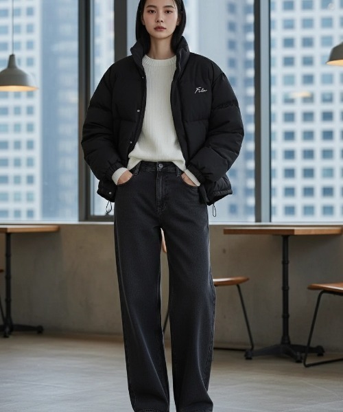 セール】FILA/フィラ 別注 FIBER DOWN JACKET/オーバーサイズ 中綿