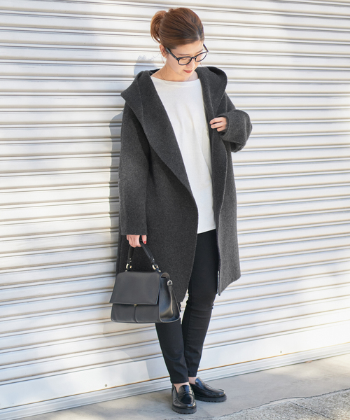 ADAWAS(アダワズ)の「【ADAWAS /アダワス】GUIMAUVE TOUCH HOODIE GOWN(カーディガン/ボレロ・レディース・チャコールグレー/ベージュ・FREE)」の15枚目の写真