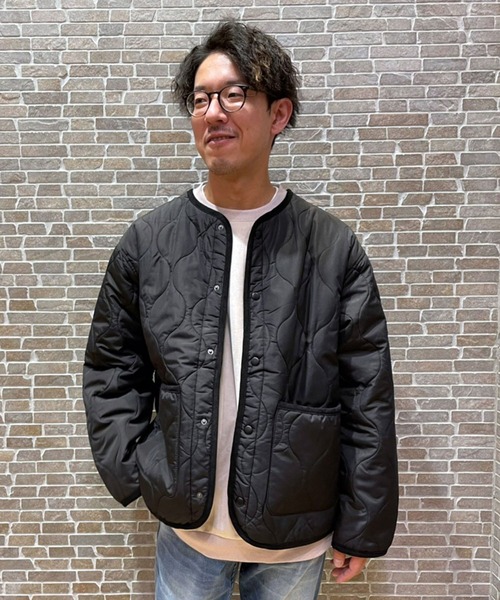 Grand PARK（グランドパーク）の「ライナーキルト中綿ブルゾン（ノーカラーコート・メンズ・ブラック/グレー/オリーブ・MEDIUM/LARGE/X-LARGE）」の2枚目の写真