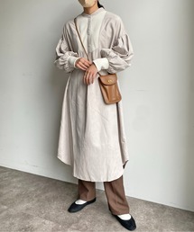 CPCM | 袖×ブザムリブ切替配色シャツワンピース(ワンピース)