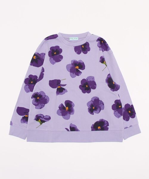 HAKKA KIDS（ハッカキッズ）の「[ジュニアサイズ]スミレプリントトレーナー（スウェット・キッズ・パープル/キナリ/ピンク・150cm/140cm）」の3枚目の写真