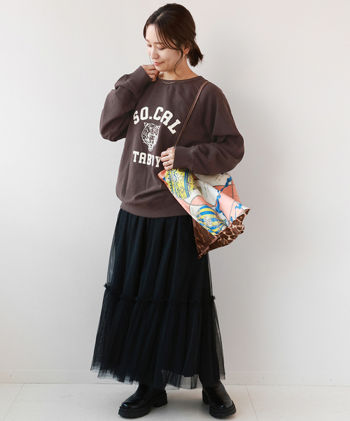 MIXTA（ミクスタ）の「《追加3》別注【MIXTA/ミクスタ】*RELUME C/N SWEAT：スウェット（Tシャツ/カットソー・レディース・ホワイト/ブラウン系その他/ブラック/グリーン・LARGE）」の10枚目の写真