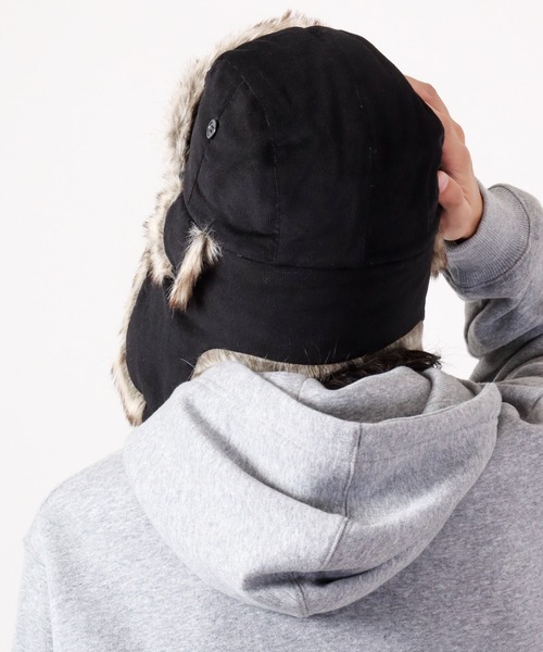 fabulous コーデュロイエコファーフライトキャップ L エコファー 大きい帽子（キャップ）｜Fabulous（ファビュラス）