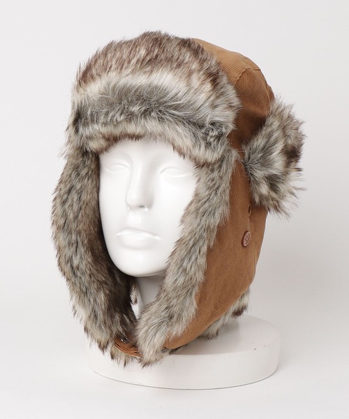 fabulous コーデュロイエコファーフライトキャップ L エコファー 大きい帽子（キャップ）｜Fabulous（ファビュラス）