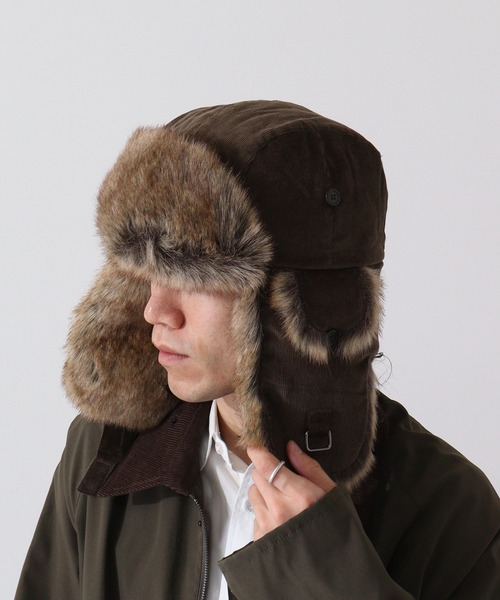 fabulous コーデュロイエコファーフライトキャップ L エコファー 大きい帽子（キャップ）｜Fabulous（ファビュラス）