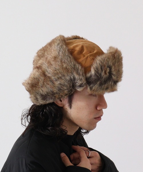 fabulous コーデュロイエコファーフライトキャップ L エコファー 大きい帽子（キャップ）｜Fabulous（ファビュラス）