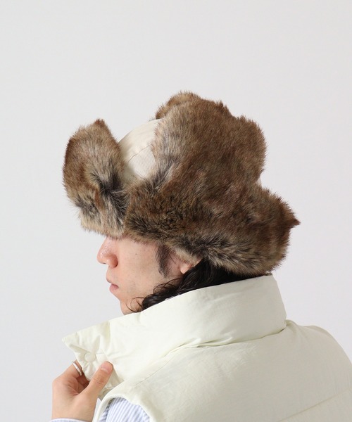 fabulous コーデュロイエコファーフライトキャップ L エコファー 大きい帽子（キャップ）｜Fabulous（ファビュラス）