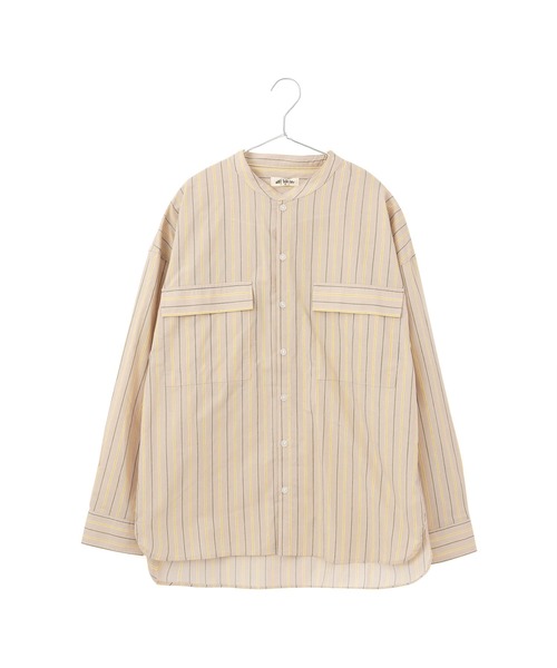 MAKE YOUR DAY(メイクユアデイ)の「バンドカラーシャツ■パパサイズ(シャツ/ブラウス・メンズ・オリーブ/ブルー/オフホワイト/ベージュ・M/L)」の10枚目の写真